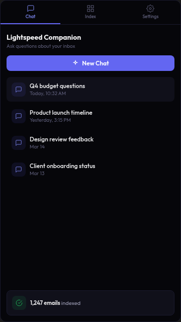 Lightspeed Companion chat history